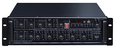 8x4 Matrix Mixer Amplifier with Paging/USB/Bluetooth